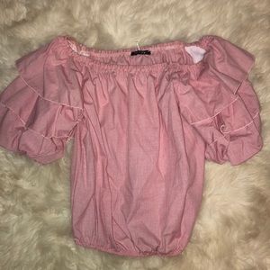 puffy sleeve off the shoulder top
